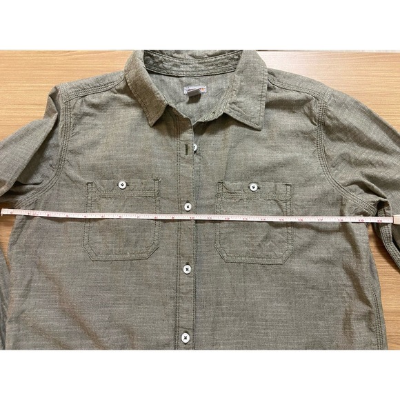 Carhartt Women's M 8/10 Olive Green Brushed 100% Cotton Button Down Shirt Fall - Picture 10 of 11